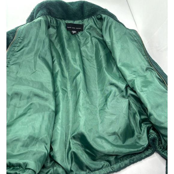 Victoria Secret Faux Fur Jacket Know One Cares Emerald Green Full Zipper - Picture 6 of 8